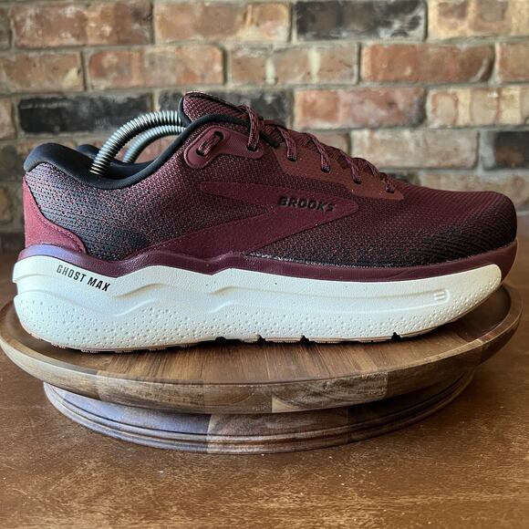 Brooks Ghost Max 2 Men's 10 Maroon White Road Running Max Cushion Shoes Sneakers - Picture 9 of 16